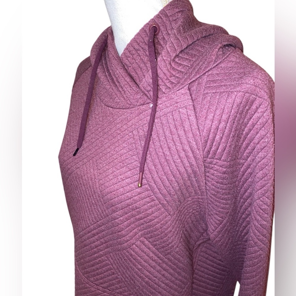 GREEN TEA QUILTED Chevron Hoodie Sweater Purple in Size Medium - Picture 3 of 6